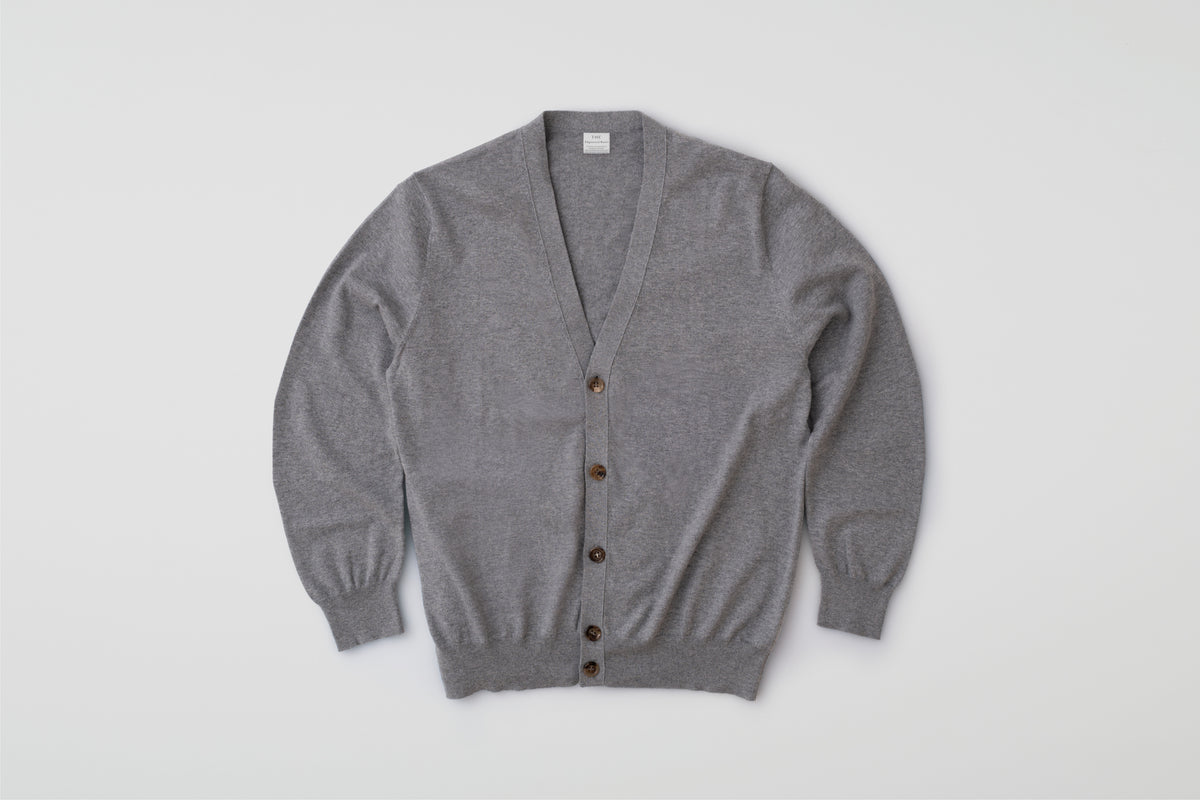 海外製 オールハンドメイドニット カーディガン ミリタリー L グレー THE Cardigan – THE SHOP ONLINE